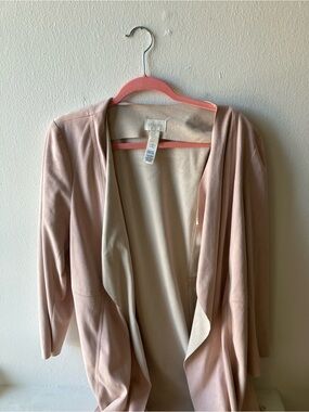 Chico's Blush Pink Open-Front Draped Jacket